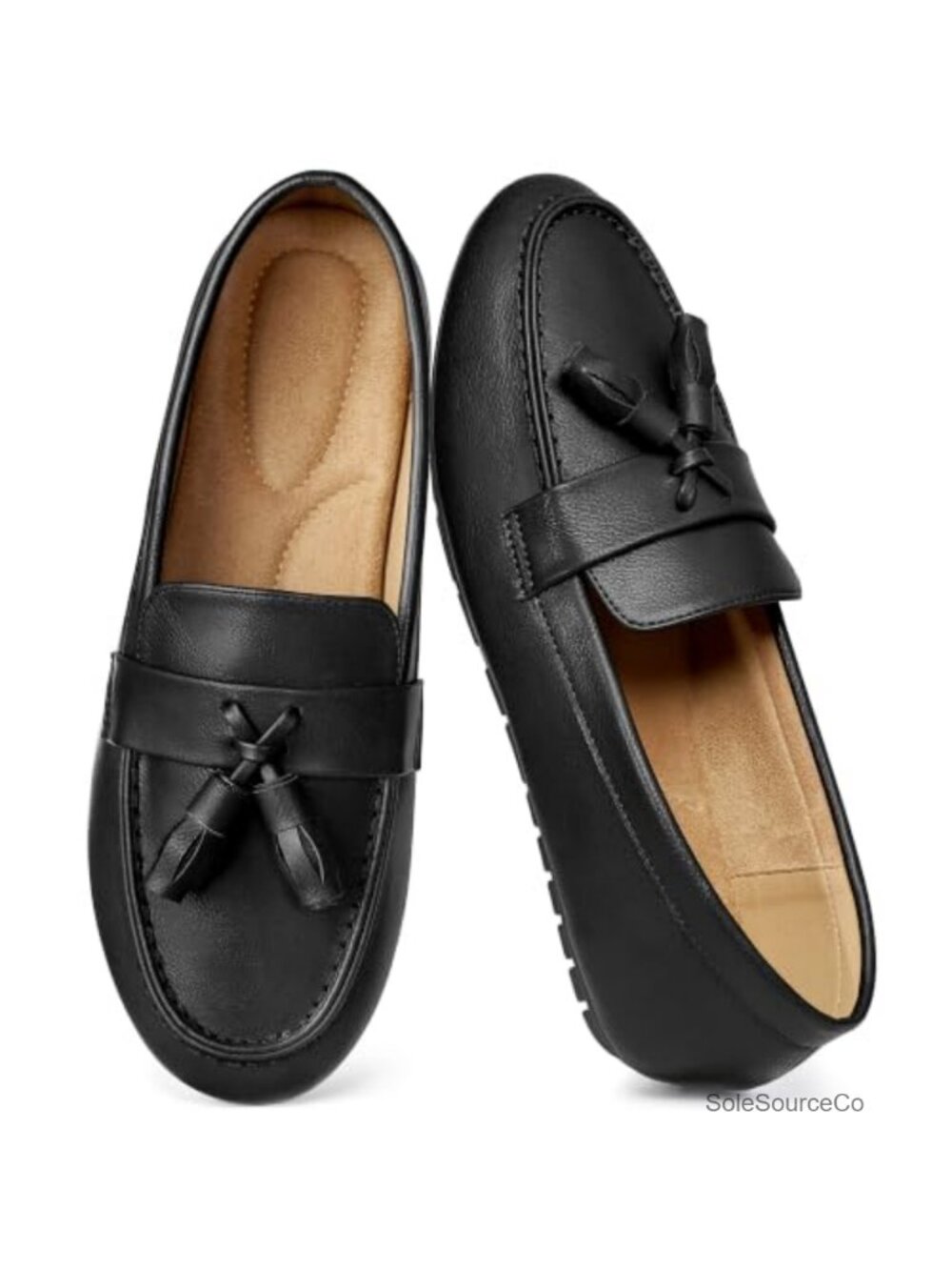 Womens Loafers Slip On Comfortable Tassel Walking Flats Faux Leather